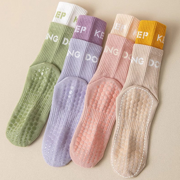 2025 Hot Selling Custom Cotton Non-slip Yoga Dress Socks Sports Despensing Pilates Socks for Women