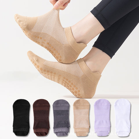 Personalized Cotton Breathable Mesh Dispensing Yoga Socks Women Anti-slip Shock-absorbing Sweat-absorbing Pilates Socks Athletic