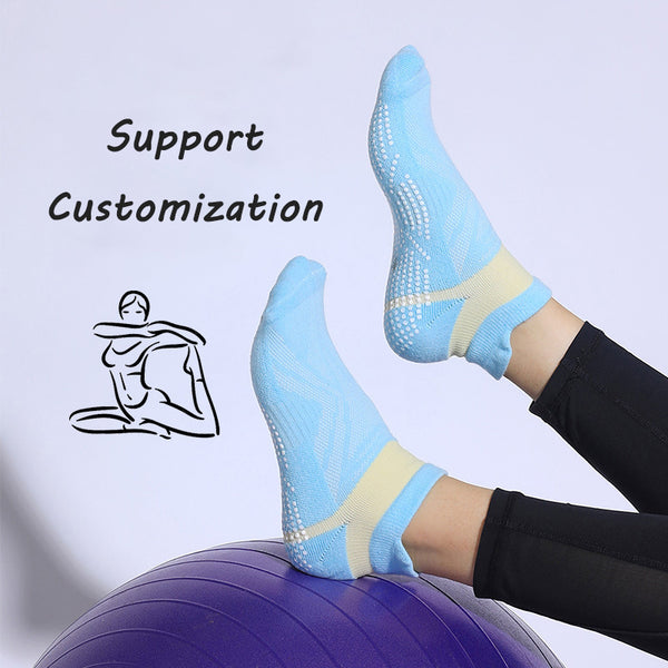 Custom Cotton Breathable Mesh Dispensing Yoga Socks Indoor Anti-slip Pilates Socks for Women