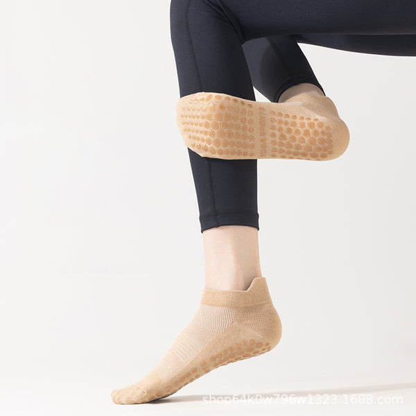 Personalized Cotton Breathable Mesh Dispensing Yoga Socks Women Anti-slip Shock-absorbing Sweat-absorbing Pilates Socks Athletic