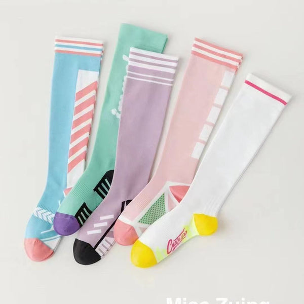Custom Sports Cycling Fitness Compression Socks Elastic Professional Yoga Socks Pilates for Women