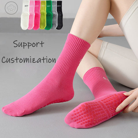 Hot Selling Cotton Mid Tube Sports Socks Custom Running Breathable Yoga Socks Pilates for Women