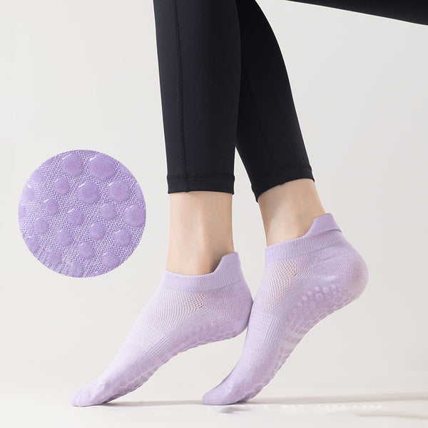 Personalized Cotton Breathable Mesh Dispensing Yoga Socks Women Anti-slip Shock-absorbing Sweat-absorbing Pilates Socks Athletic