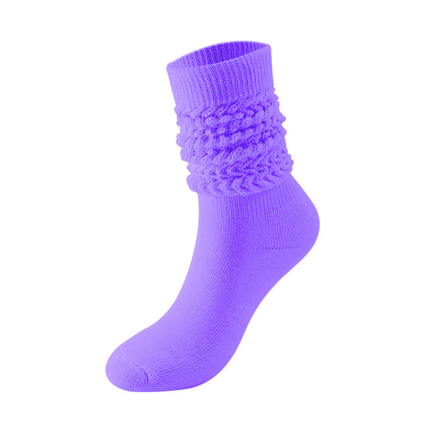 Wholesale Plain Extra Long Slouchy Scrunches Stacked Socks Girl Women Scrunch Slouch Socks with Customized