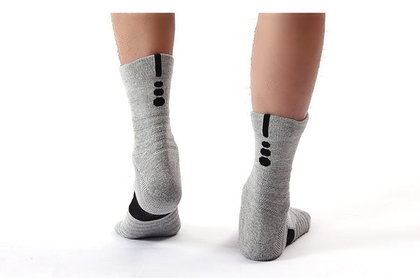 Wholesale Black Grey High Custom Logo Thin Crew Winter Summer Outdoor Sport Gym Running Basketball Socks Men Terry Cushion Socks