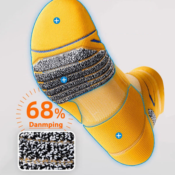 Custom Thick Padded Cushion Quarter Basketball Socks Anti-Blister Compression Marathon Running Crew Socks