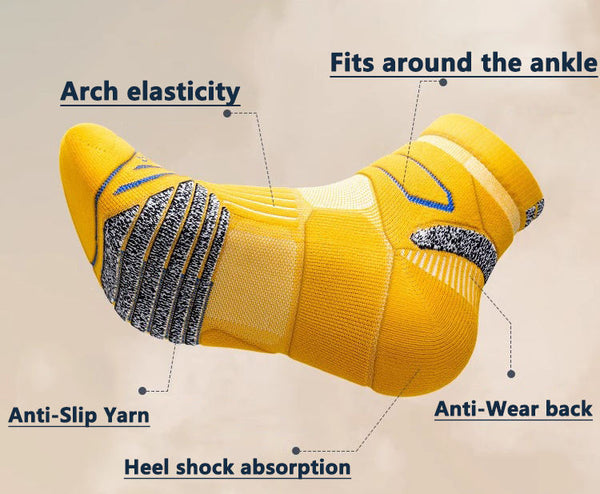 Custom Thick Padded Cushion Quarter Basketball Socks Anti-Blister Compression Marathon Running Crew Socks