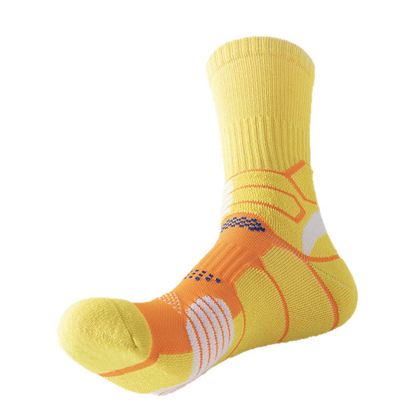 Professional Men's Women's Sports Socks for Running Basketball Sweat-Absorbent Deodorant Cotton Towel for Autumn Winter Crew