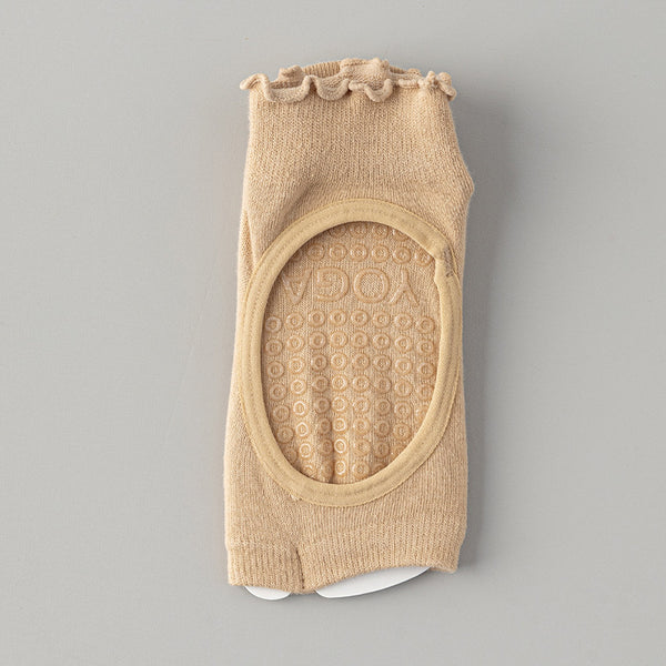 Custom Professional Cotton Anti Slip Grip Sports Socks Solid Lace Backless Yoga Socks for Women