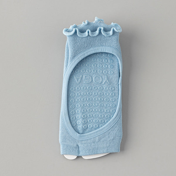 Custom Professional Cotton Anti Slip Grip Sports Socks Solid Lace Backless Yoga Socks for Women