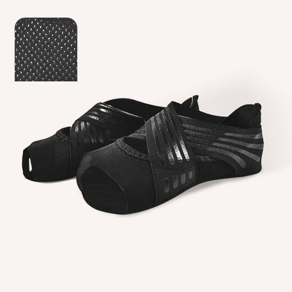 New Designer Women's Indoor Toeless Anti-slip Dance Yoga Socks Grip Five Toe Gym Pilates Ballet Socks Custom