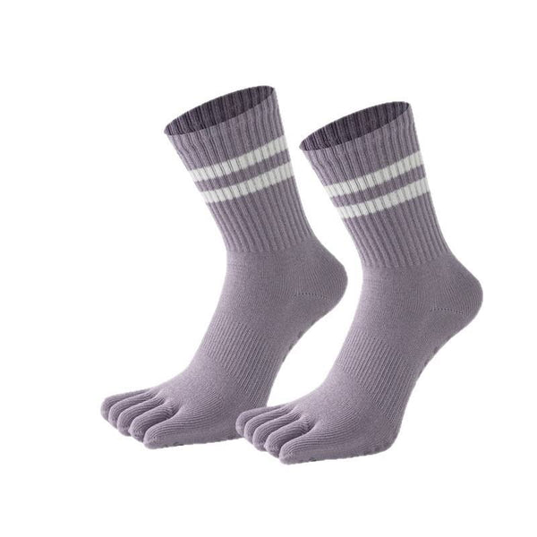 Personalized OEM ODM Dispensing Elastic Compression Pilates Toe Socks Non Slip Fitness Yoga Custom Crew Socks Women