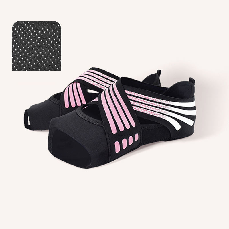 New Designer Women's Indoor Toeless Anti-slip Dance Yoga Socks Grip Five Toe Gym Pilates Ballet Socks Custom