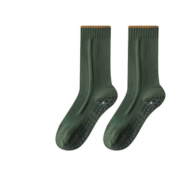 Personalized Rib Cuff Dispensing Anti Slip Pilates Yoga Grippy Socks Pressure Knitted Sports Socks for Women