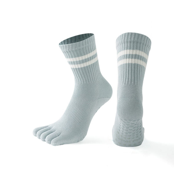 Personalized OEM ODM Dispensing Elastic Compression Pilates Toe Socks Non Slip Fitness Yoga Custom Crew Socks Women
