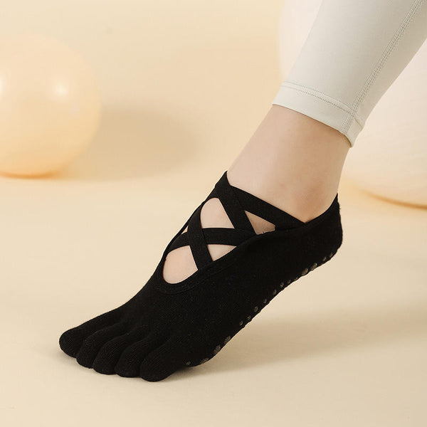 Wholesale Professional 5 Toe Grip Sticky Socks Women Anti Slip Ballet Yoga Pilates Grip Socks