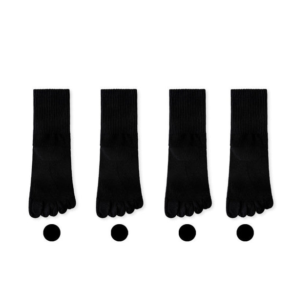 Wholesale 4 Pairs Plain 5 Toe Separator Socks Sets Anti Odor Cotton Crew Socks With Fingers for Women