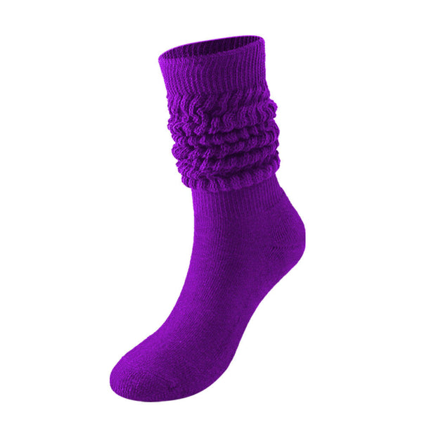 Wholesale Plain Extra Long Slouchy Scrunches Stacked Socks Girl Women Scrunch Slouch Socks with Customized