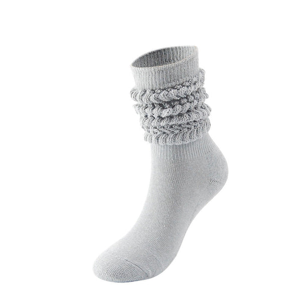 Wholesale Plain Extra Long Slouchy Scrunches Stacked Socks Girl Women Scrunch Slouch Socks with Customized