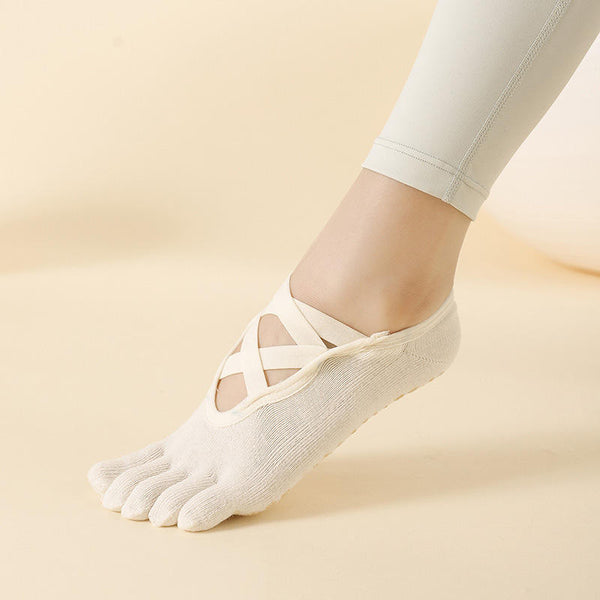Wholesale Professional 5 Toe Grip Sticky Socks Women Anti Slip Ballet Yoga Pilates Grip Socks