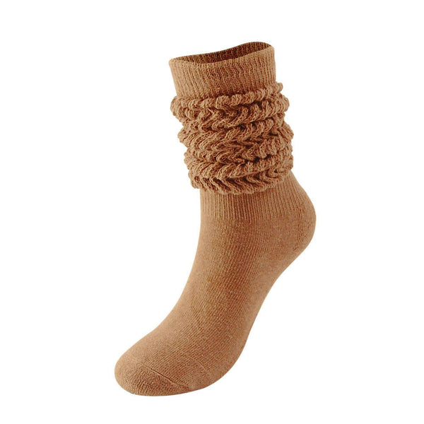Wholesale Plain Extra Long Slouchy Scrunches Stacked Socks Girl Women Scrunch Slouch Socks with Customized
