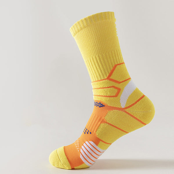 Professional Men's Women's Sports Socks for Running Basketball Sweat-Absorbent Deodorant Cotton Towel for Autumn Winter Crew