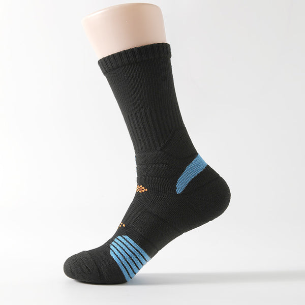 Professional Men's Women's Sports Socks for Running Basketball Sweat-Absorbent Deodorant Cotton Towel for Autumn Winter Crew