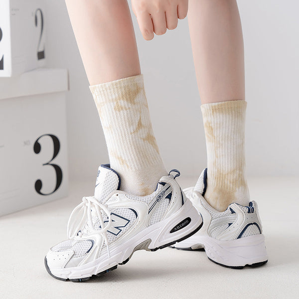 6-color tie-dye couple socks