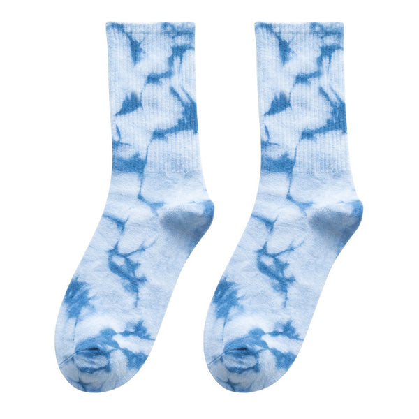 6-color tie-dye couple socks