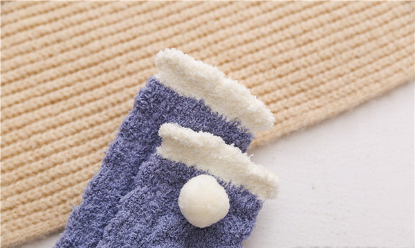 Wholesale Winter Comfy Warm Coral Fleece Sleep Socks Women Fuzzy Fluffy Crew Socks