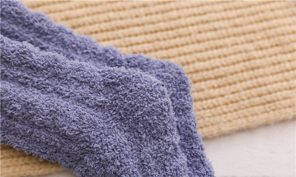 Wholesale Winter Comfy Warm Coral Fleece Sleep Socks Women Fuzzy Fluffy Crew Socks