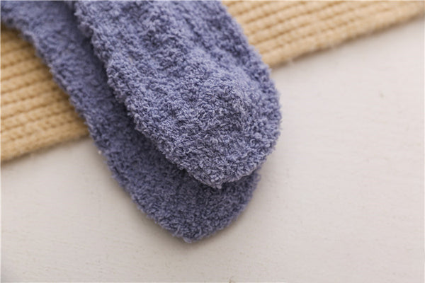 Wholesale Winter Comfy Warm Coral Fleece Sleep Socks Women Fuzzy Fluffy Crew Socks