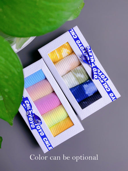 6-color tie-dye couple socks