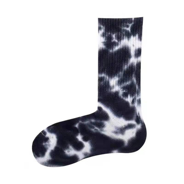 Tie-dye socks gradual change men and women lovers INS Europe and the United States street cotton sport tide socks