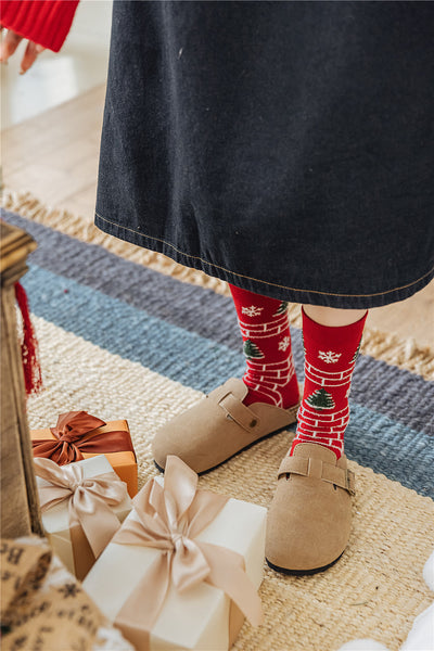 3 Pairs High Quality Cotton Novelty Funny Cartoon Christmas Socks Women Unisex New Year Couple Socks In Gift Box