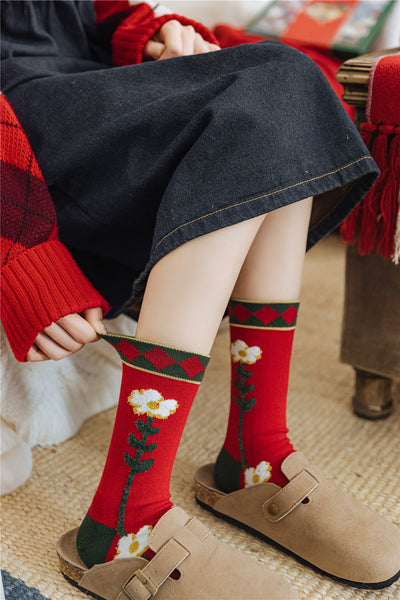 3 Pairs High Quality Cotton Novelty Funny Cartoon Christmas Socks Women Unisex New Year Couple Socks In Gift Box