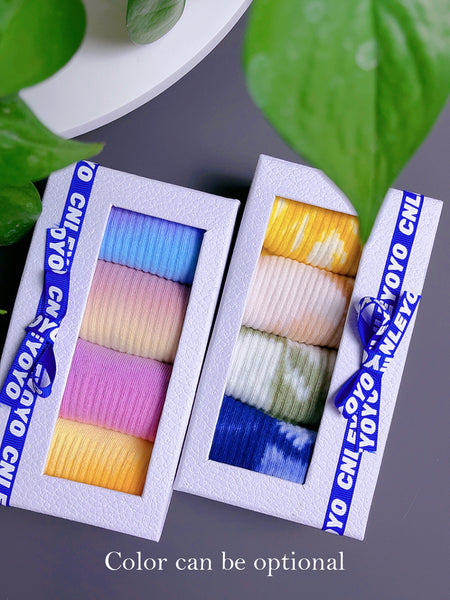 Tie-dye socks in tube socks color gradient European street tide INS