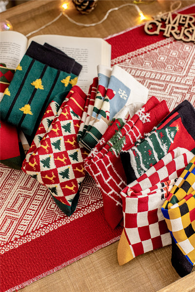 3 Pairs High Quality Cotton Novelty Funny Cartoon Christmas Socks Women Unisex New Year Couple Socks In Gift Box