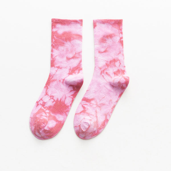 6-color tie-dye couple socks