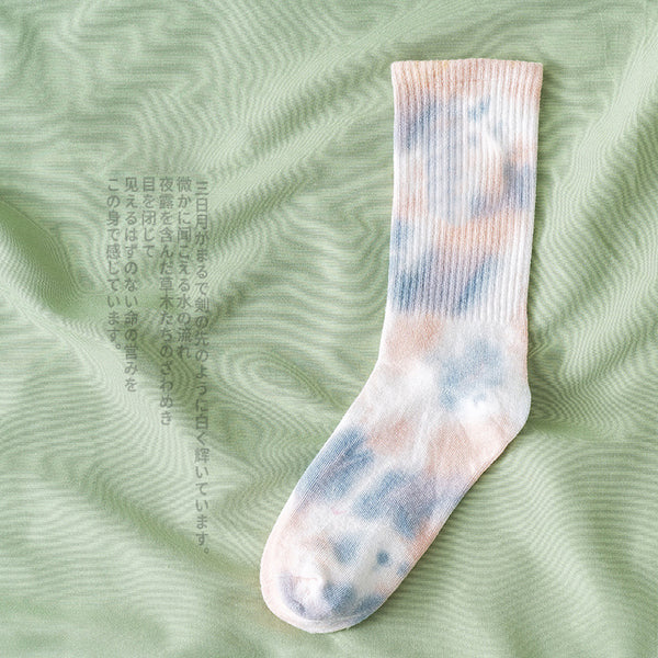 Casual Tie-dye Soft Cotton Athletic Crew Sock