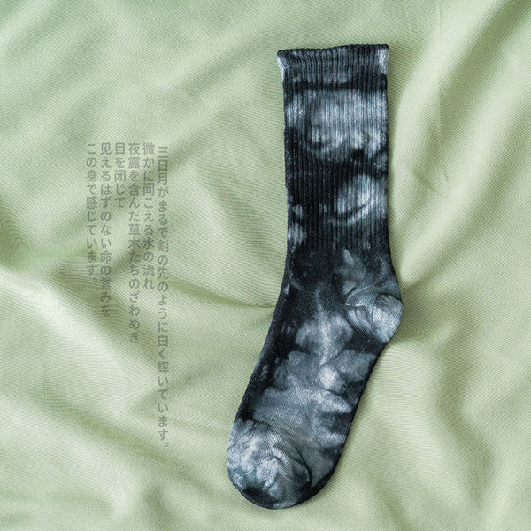 Casual Tie-dye Soft Cotton Athletic Crew Sock