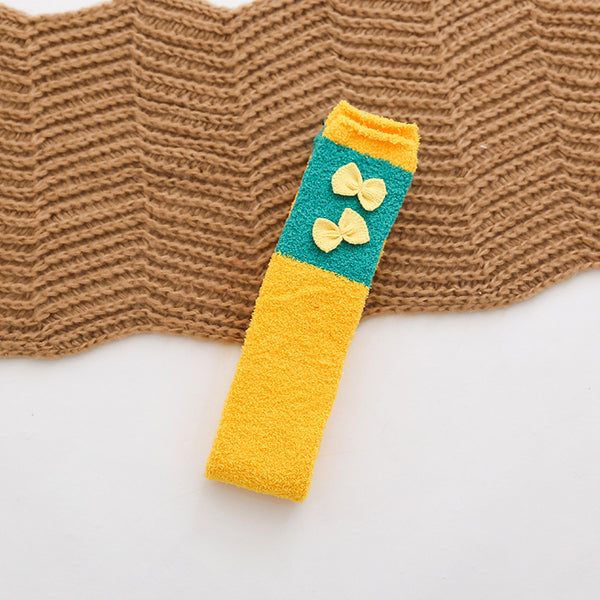 Fuzzy Cozy Fleece Red Santa Claus Design Over Knee Christmas Long Stocking Socks Women Winter