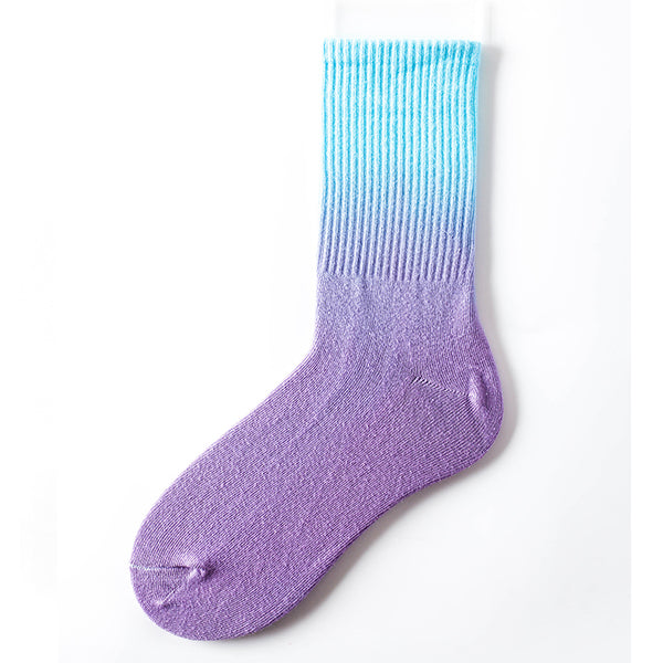 Socks female autumn and winter cotton socks tie-dye hanging dyed socks individual college wind