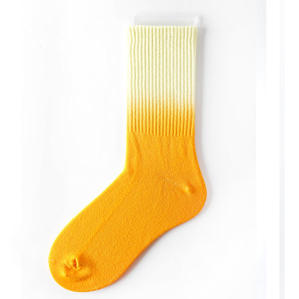 Socks female autumn and winter cotton socks tie-dye hanging dyed socks individual college wind