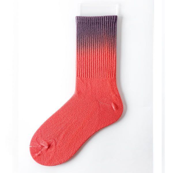 Socks female autumn and winter cotton socks tie-dye hanging dyed socks individual college wind