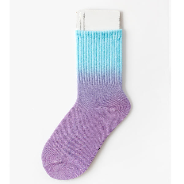 Tie-dye socks in tube socks color gradient European street tide INS