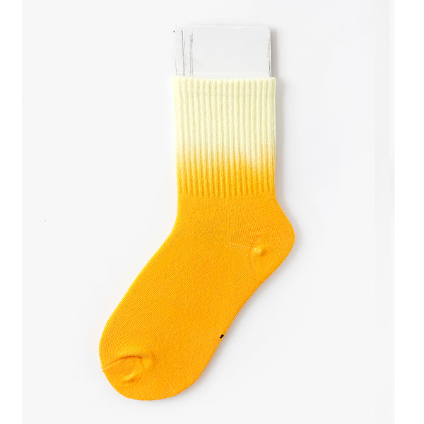 Tie-dye socks in tube socks color gradient European street tide INS