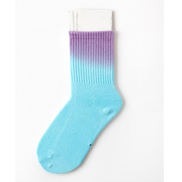 Tie-dye socks in tube socks color gradient European street tide INS