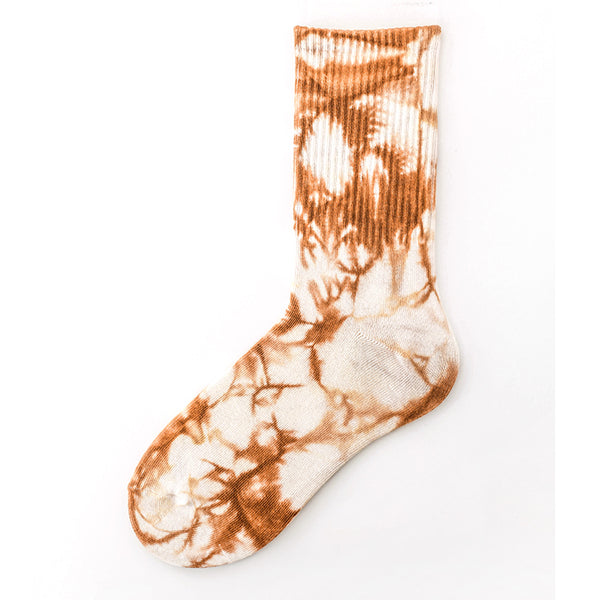 Tie-dye socks Adult mid-tube fashion hip hop color stockings