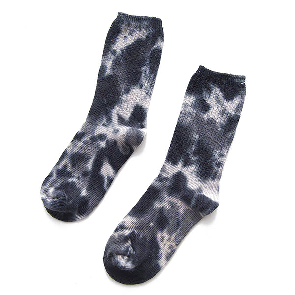 Men's and women's all-purpose casual tie dye soft cotton crew sock cushion fun sport socks